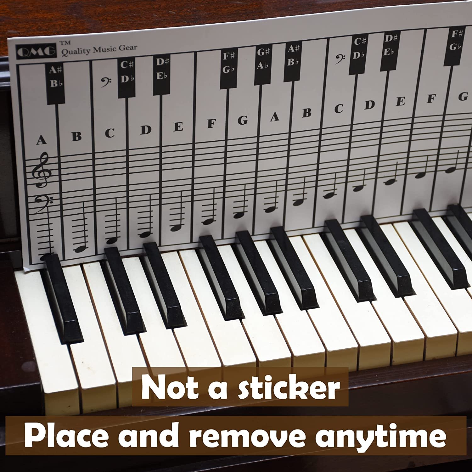 Piano And Keyboard Note Chart For 88 Keys Use Behind The Keys